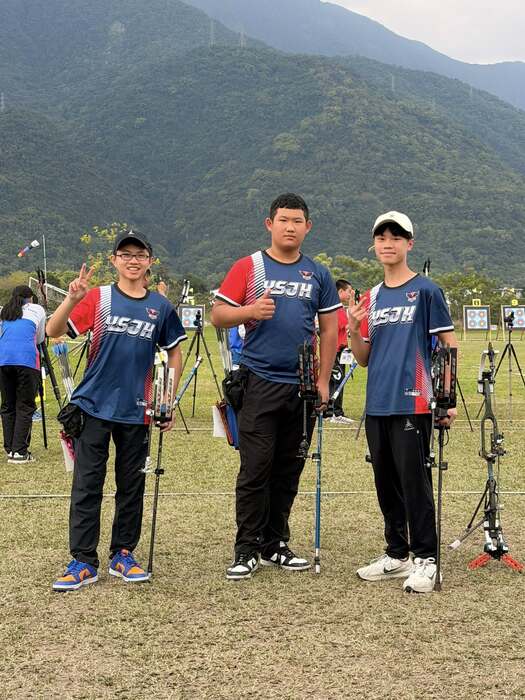 810柯韋丞、810盧宥瀚、714呂品宥 榮獲複合弓國中男子組團體對抗賽第八名
