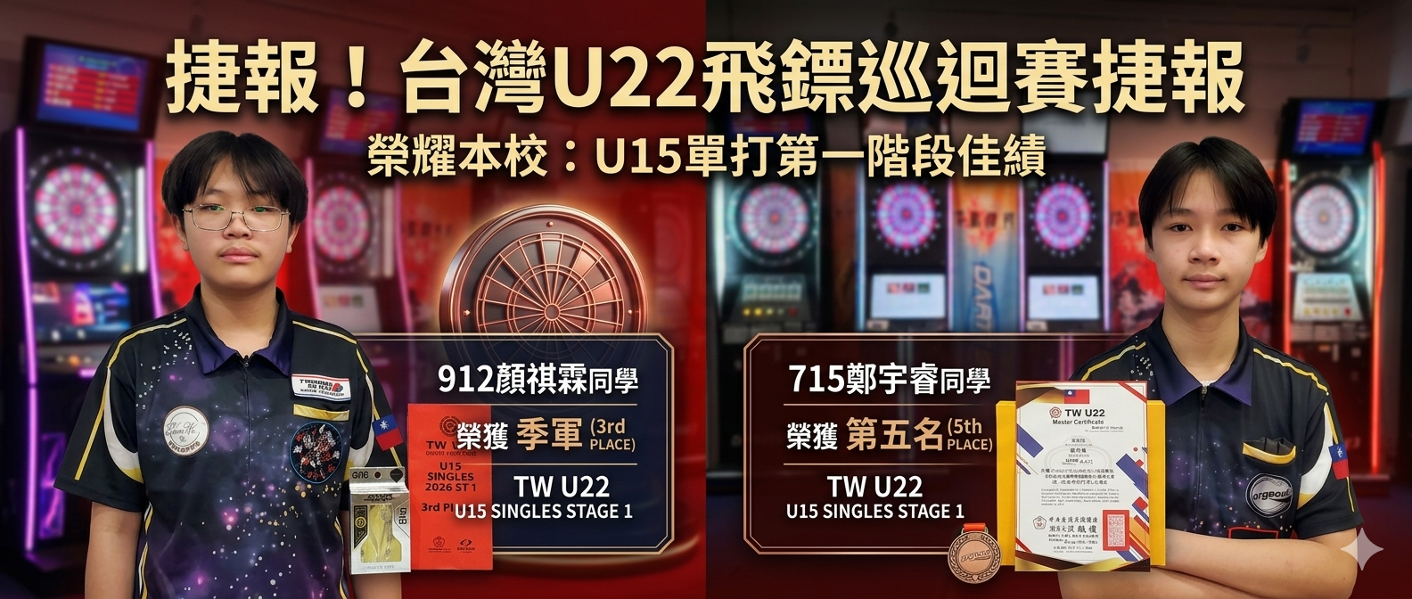 台灣U22飛鏢巡迴賽捷報